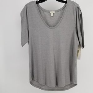 Hinge Cutout cold shoulder Grey Heather Top Blouse